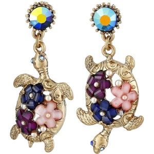 Betsey Johnson Island Turtle Earrings